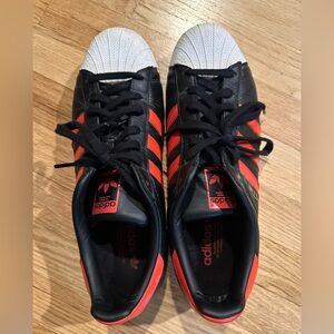 Adidas Vintage Superstar Black and Red Sneakers with Shell Toe (12)